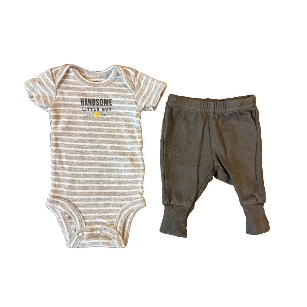 Carters Preemie Baby Boy Outfit Bodysuit Shirt Pants Clothes Reborn Handsome